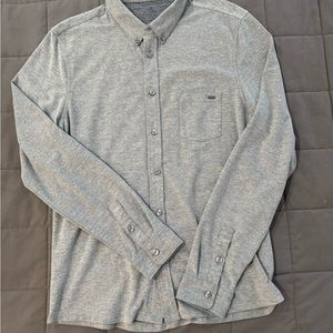 Vuori Gray Casual Button Down Shirt Soft Cotton Blend
